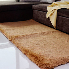 短毛丝毛地毯卧室网红同款床边满铺客厅茶几沙发地垫房间地毯 40X120cm棕色