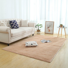 短毛丝毛地毯卧室网红同款床边满铺客厅茶几沙发地垫房间地毯 80x120cm驼色