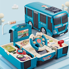  儿童方向盘玩具故事机宝宝益智模拟仿真驾驶玩具变形巴士