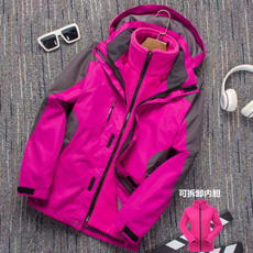 冬季户外潮牌冲锋衣男女三合一两件套加绒加厚防风防雨登山工作服